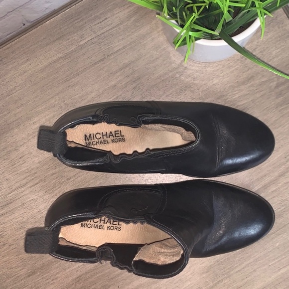 Michael Kors Black Wedge Leather Heel Bootie - Picture 7 of 8